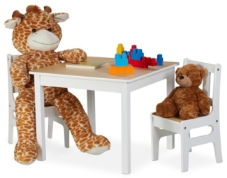 Kindertisch mit 2 Stühlen weiß/natur