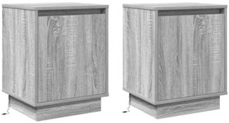 vidaXL Nachttisch 2 pcs Grau 39 x 34,5 x 50 cm Holzwerkstoff 869605