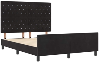 vidaXL Bettgestell mit Kopfteil Schwarz 160 x 200 cm Samt 3344887