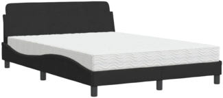 vidaXL Bett mit Matratze "Dover" Schwarz 120x200 cm Samt 3208373