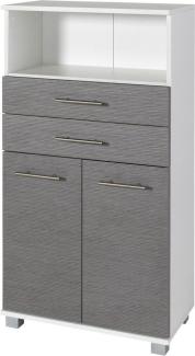 Schildmeyer Midischrank Palermo, Made in Germany Breite 60 cm, verstellbarer Einlegeboden, Metallgriffe, 2 Schubkästen