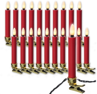 MARELIDA LED-Christbaumkerzen Weihnachtskerzen Lichterkette Weihnachtsbaum 20 Baumkerzen 9,5m Außen, 20-flammig