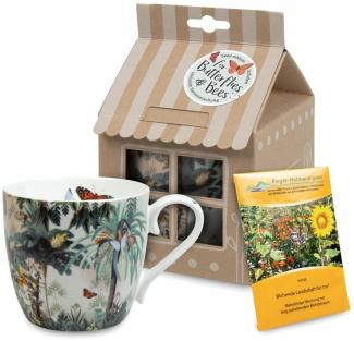 Könitz Becher Jungle heritage - Binny Talib, Tasse mit Blumensamen, Bone China, 425 ml, 11 5 057 2741