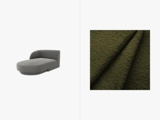 Micadoni Modul Miley 2-Sitzer Links Boucle Dunkel-Olivgrün