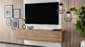 AX LIVING Lowboard ZIVOLLI 160 Lamellenfront TV-Hängeschrank Wotan/Wotan Lamellen
