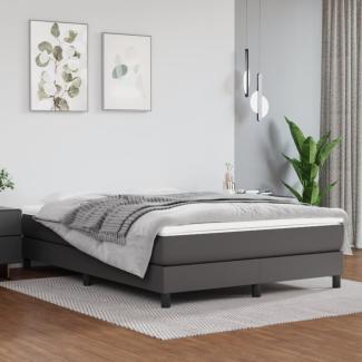 vidaXL Boxspringbett mit Matratze Grau 140x190 cm Kunstleder 3144259