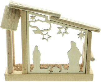 LED Krippe Heilige Familie Dekoration Beleuchtung Lampe Leuchte Tischdeko Figur