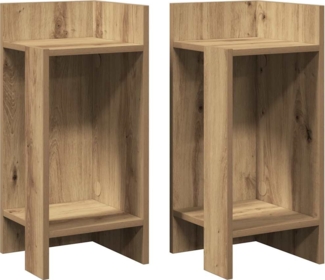 vidaXL Beistelltische 2 Stk. mit Ablage Artisan-Eiche 25,5x27x60 cm 858559