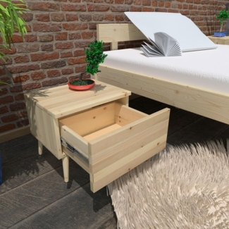 Nachtkästchen mit Schub 1 mit Füße Zirbe