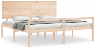 vidaXL Seniorenbett mit Kopfteil Super Kingsize Massivholz 3195496