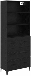 vidaXL Highboard Schwarz Eichen-Optik 69,5 x 34 x 180 cm Holzwerkstoff 3416191