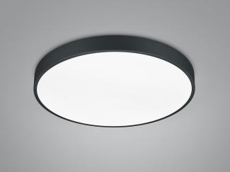 LED Deckenleuchte WACO in Schwarz matt extern dimmbar flach, Ø 49cm