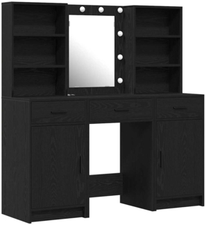 vidaXL Schminktisch Set mit Tür 3 pcs Schwarze Eiche 50 x 41 x 135 cm 3334291