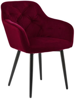 Esszimmerstuhl Polyester Metall Rot