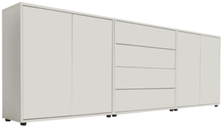 BMG Möbel Sideboard Mailand Set 5 (Kommode Anrichte Aktenschrank), 2x Schuhschrank, 1 x Schubkastenkommode