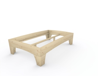 Holzbett (Fichte) "Rosi" 120 x 200 cm 48 cm ohne Kopfteil Massivholzbett Bett