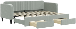 vidaXL Tagesbett Ausziehbar mit Schubladen Hellgrau 80x200 cm Samt 3197104