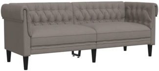 vidaXL Chesterfield-Sofa 3-Sitzer Taupe Stoff 372561