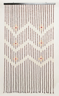 Yudu Türvorhang Türvorhang Vorhang mit Holzperlen Handarbeit 90x180cm