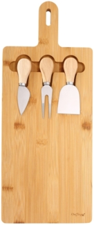 Käsebrett Käse Set 4-tlg Käsemesser Käsegabel Schneidebrett Cheffinger CF5002
