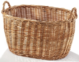 Kobolo Aufbewahrungskorb Korb Wäschekorb Weidenkorb Weide Henkel - 60 x 43 x 41