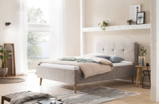 Polsterbett Bett Modell Smart grau-140x200cm