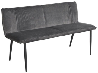 HTI-Living Sitzbank Bank Velvet Grau mit Print auf Rückseite Bangor (Stück, 1-St, 1 Sitzbank), Sofabank Polsterbank mit Rückenlehne