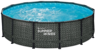 Summer Waves Pool Frame Dark Herringbone Print Elite 4,27x1,07 m