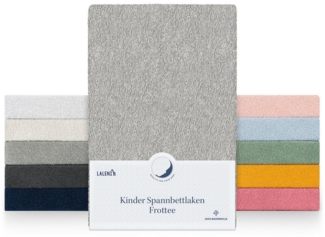 Laleni Frottee Spannbettlaken 60x120-70x140 cm - Oeko-TEX Zertifiziertes Bettlaken, Faltenfreie Spannbetttücher für Kinderbett, Babybett und Moses Körbchen, Moonlight Grey - Grau