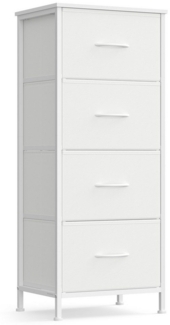 SONGMICS Kommode, Schrank, 4 Stoffschubladen, für Schlafzimmer, Flur, Wohnzimmer, weiß