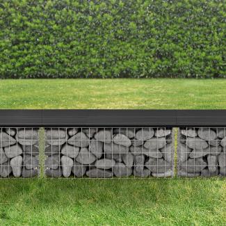 Gabionenbank Friesland WPC 100x45x30 cm Schwarz pro. tec