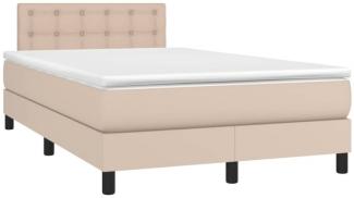 Boxspringbett mit Matratze & LED Cappuccino-Braun 120x190 cm (Farbe: Braun)