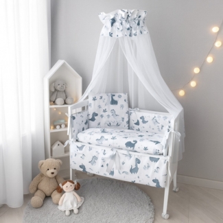 Beistellbett Baby Blau Dino komplett mit Matratze & Bettwäsche
