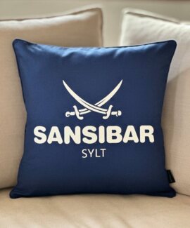 Sansibar Sylt Kissenhülle Kissenbezug Sansibar Sylt Kissenhülle, Sansibar Logo Druck, 45x45 cm, mit Logo-Schriftzug, mit verdecktem Reißverschluss