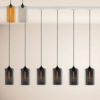 s.luce Cruet Up Esstisch-Pendellampe 1-Phasen-Schiene Endeinspeiser Amber