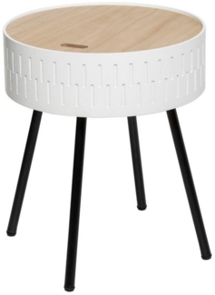 Atmosphera runder Beistelltisch mit Stauraum, SHIRO, weiß, Ø 38,5 cm