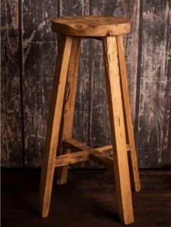 Couchcenter Barhocker Teakholz Teak Holz massiv Barhocker rund Semar Bar Hocker, Teakholz