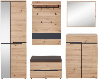 Garderoben-Set >Meagan< in Artisan Eiche - 255x192x38cm (BxHxT)