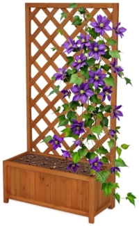 Spetebo Pflanzkübel Holz Blumenkasten mit Spalier und Rankhilfe (Anzahl, 1 St, Stück), mit integrierter Rankhilfe