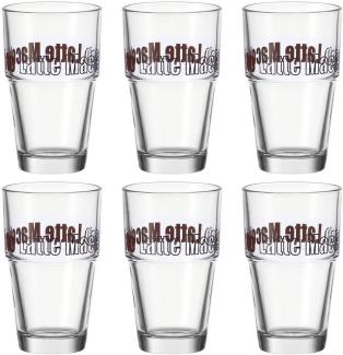 Leonardo Solo Becher Latte Macchiato 6er Set, Kaffeegläser, Cappuccino, Glas, 400 ml, 86583