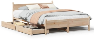 vidaXL Massivholzbett ohne Matratze 150x200 cm Kiefernholz 3309767