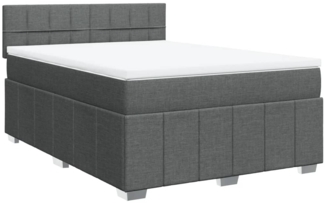 vidaXL Boxspringbett mit Matratze Dunkelgrau 140x190 cm Stoff 3287064