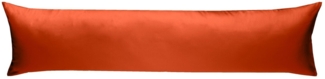 Mako Satin Seitenschläferkissen Bezug uni / einfarbig orange 40x200 cm