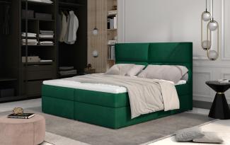 Boxspringbett HAZEL 160x200 cm Stoff Kronos Grün