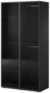 yourhouse24 Kleiderschrank Kleiderschrank Garderobe Glas SANDBOX ANTISOL 100 cm Schwarz