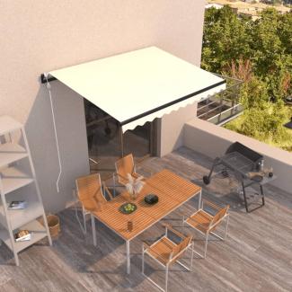 vidaXL Markise Automatisch Einziehbar 350x250 cm Creme 3069087