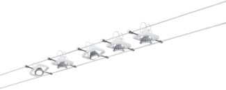 Paulmann No. 94134 Seilsystem Mac II Weiß mit 5 Spots ohne Leuchtmittel, max. 10W GU5,3