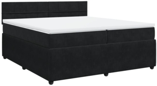 vidaXL Boxspringbett mit Matratze Schwarz 200x200 cm Samt 3287832