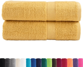vidaXL Premium-Duschtücher SOLUND 2 Stk. Gold 70x140 cm 600 g/m² 137284
