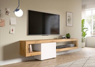 INOSIGN Lowboard Zolder, Breite 190 cm, push-to-open, 1 Tür, 2 offene Fächer, TV-Board, TV-Möbel, Media-Möbel, Fernsehschrank